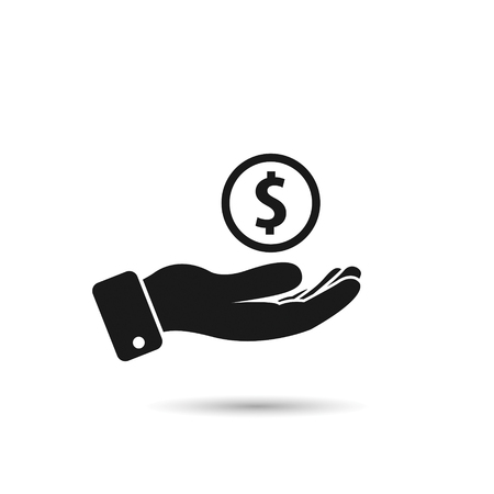 Money in hand icon. Vector isolated simple illustration.のイラスト素材