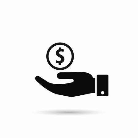 Money in hand icon. Vector isolated illustration.のイラスト素材