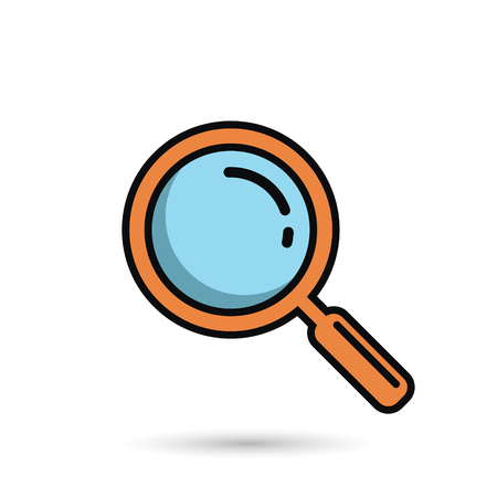 Magnifying Glass icon. Simple color vector illustration. Thin line icon.のイラスト素材