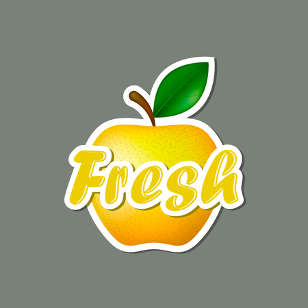 Fresh Apple Advertising Sticker. Vector isolated illustration.のイラスト素材