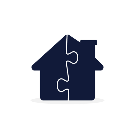 House puzzle icon, vector isolated logo illustration.のイラスト素材