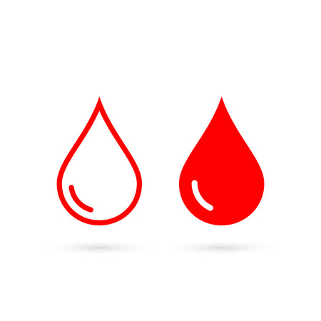 Blood drop icon, vector isolated flat design illustration.のイラスト素材