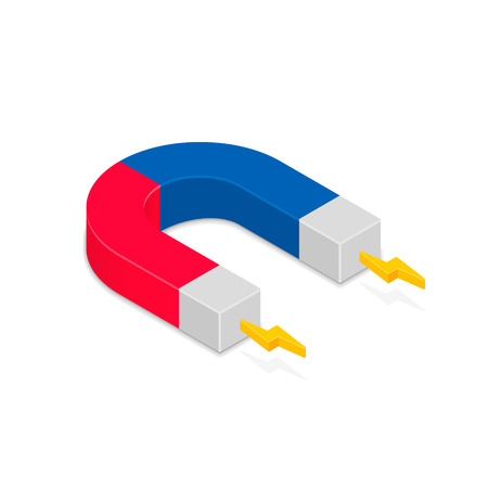 Magnet isometric icon, vector isolated graphic illustration design.のイラスト素材