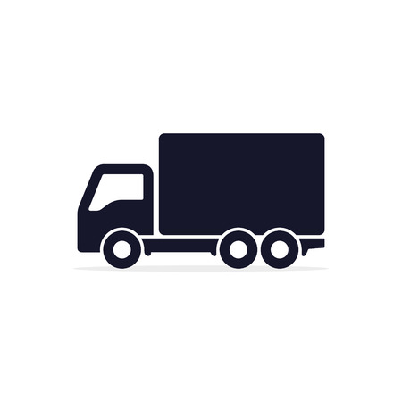 Delivery Truck Icon isolated on white background. Vector simple flat illustration. Delivery concept.のイラスト素材