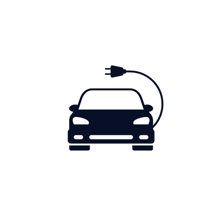 Electric Car Icon, Vector isolated simple symbol.のイラスト素材