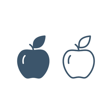 Apple Icon Set in trendy flat style isolated on white background. Vector illustration.のイラスト素材