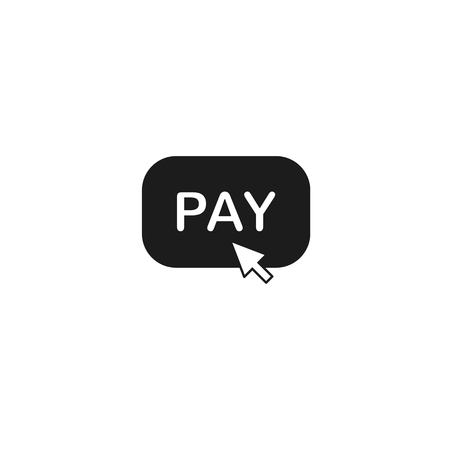 Pay Button icon, Pay per click icon with arrow, vector isolated illustration.のイラスト素材