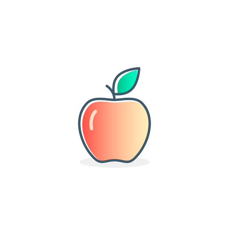 Red apple icon gradient. Vector isolated illustration.のイラスト素材