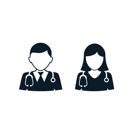 Doctor and nurse icon, Vector isolated medical set.のイラスト素材