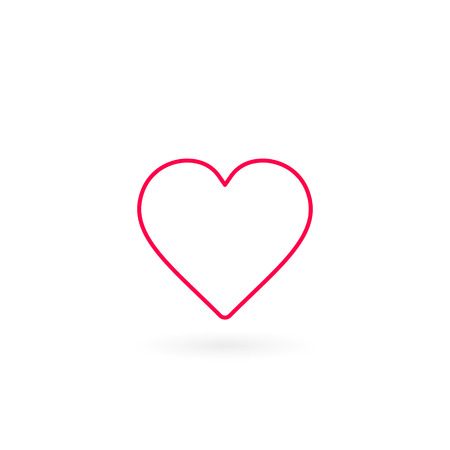 Heart line icon, Vector isolated love or health symbol.のイラスト素材