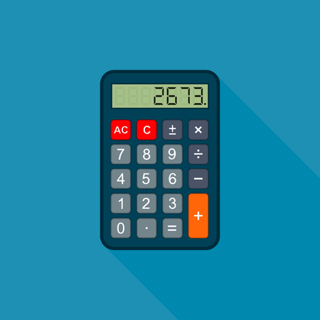 Calculator in flat design, vector isolated illustration.のイラスト素材