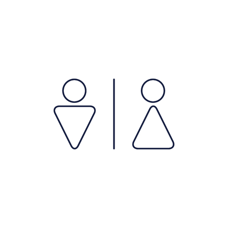 Toilet icon. Stroke vector WC logo, web graphics. Isolated background. Vector illustration.のイラスト素材