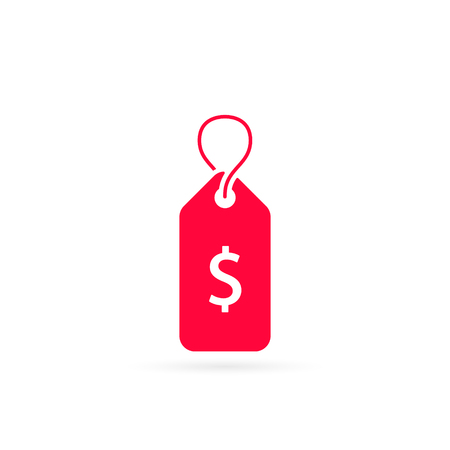 Label with Dollar sign, tag icon isolated on white. Vector.のイラスト素材