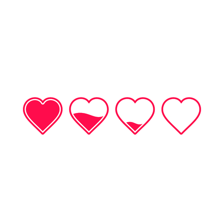 Heart rating, love meter illustration, vector health or love concept.のイラスト素材