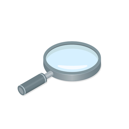 Magnifying glass Loupe isometric 3d icon vector magnifier illustration design.のイラスト素材