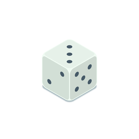 Dice icon, Vector isometric symbol. Casino game 3d illustration.のイラスト素材