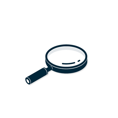 Magnifying glass Loupe isometric 3d icon vector magnifier illustration.のイラスト素材