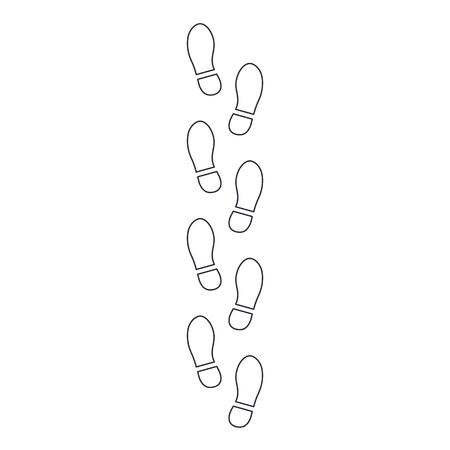 Human shoes footprints vector line icon. Simple illustration.のイラスト素材
