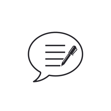 Speech Bubble and pen icon, Add or create new message, Vector illustration.のイラスト素材