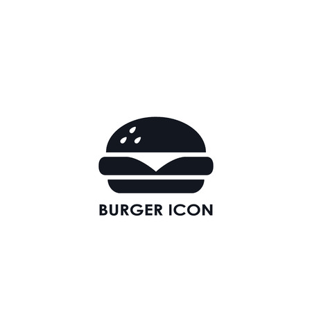 Burger Fast food icon, vector simple black isolated illustration.のイラスト素材