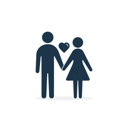 Couple icon with heart. Vector isolated illustration.のイラスト素材