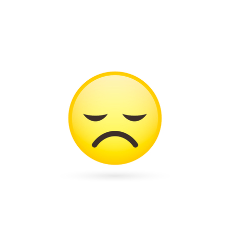 Indifferent cute emoticon, smiley, emoji - vector isolated illustration.のイラスト素材