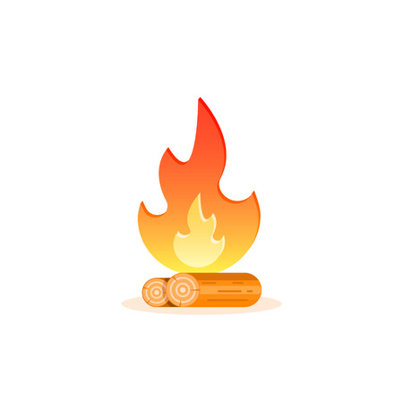 Campfire icon, vector isolated cartoon colorful illustration.のイラスト素材