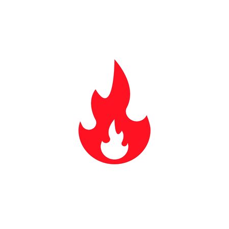 Fire flame icon, vector isolated fire red flat symbol.のイラスト素材