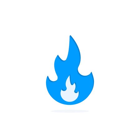 Gas flame vector icon isolated on white background. Sign blue burning natural gas in the flat style.のイラスト素材