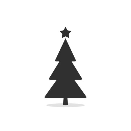 Christmas tree icon, vector flat design symbol isolated on white background.のイラスト素材