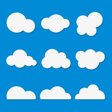 Clouds icon set Vector illustration, flat design clouds collection.のイラスト素材