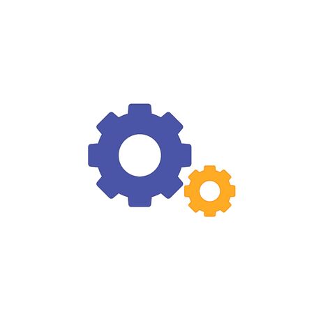 Gear Cogwheel icon, Vector isolated color flat illustration. Service or setting symbol.のイラスト素材