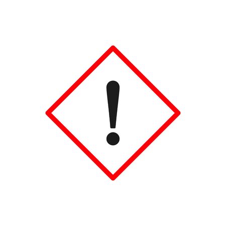 WARNING icon. Exclamation mark on rhombus sign. Vector illustration.のイラスト素材