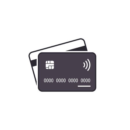 Credit Card Icon, Vector Bank Card simple flat design illustration.のイラスト素材