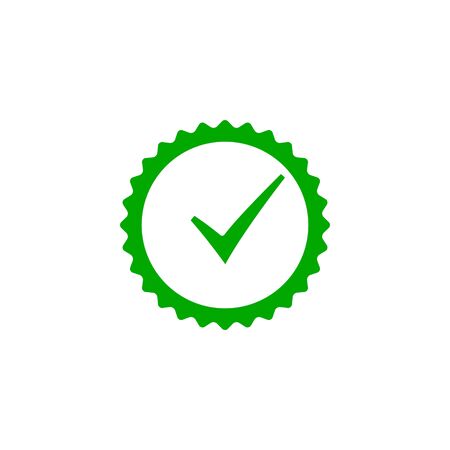 Check mark icon badge. Flat design style. Vector.のイラスト素材