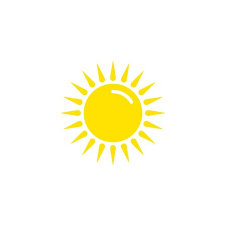 Sun icon, Vector isolated flat design illustration on white background.のイラスト素材