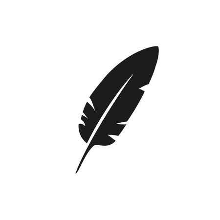 Feather Icon, Vector isolated flat design illustration.のイラスト素材