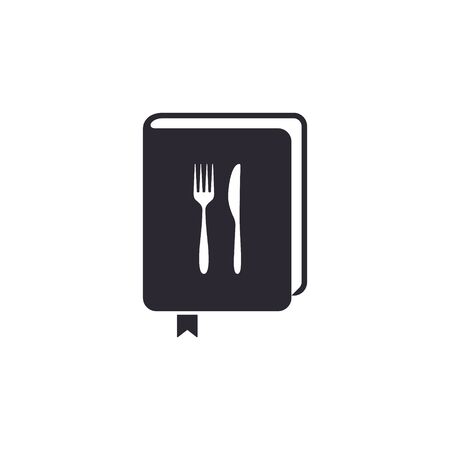 Cook book icon, menu or recipe book sign, Vector isolated flat design illustration.のイラスト素材