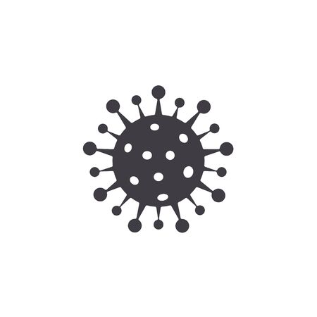 Coronavirus Bacteria Icon, 2019-nCoV Novel Coronavirus Bacteria. No Infection and Stop Coronavirus Concepts. Isolated Vector Icon.のイラスト素材