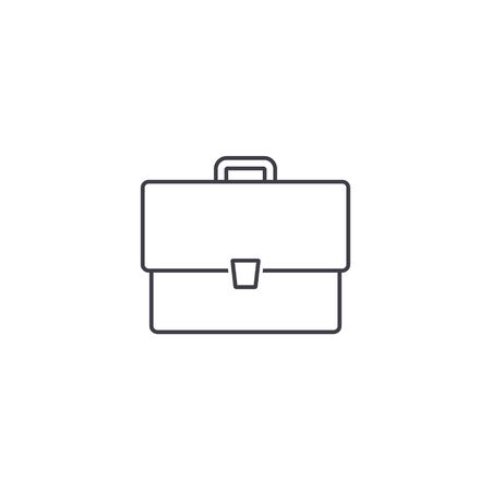 Portfolio vector line icon isolated on white in flat style. Case symbol. Briefcase outline illustration.のイラスト素材
