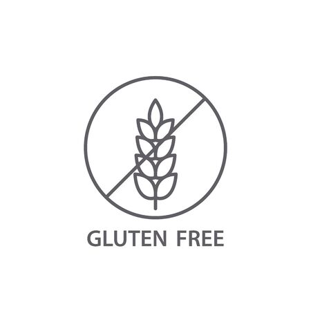 Gluten free sign, food allergy product dietary label flat vector icon.のイラスト素材