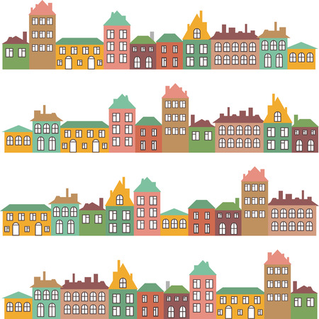 vector set of  4 streetsのイラスト素材