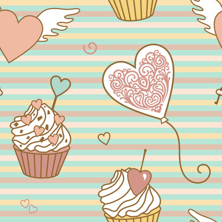 vector seamless valentine patternのイラスト素材
