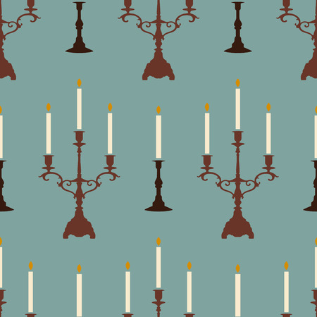 seamless vector pattern with candlesのイラスト素材
