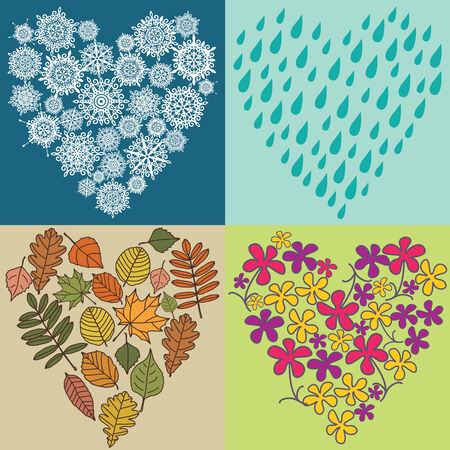 vector illustration of 4 seasonsのイラスト素材