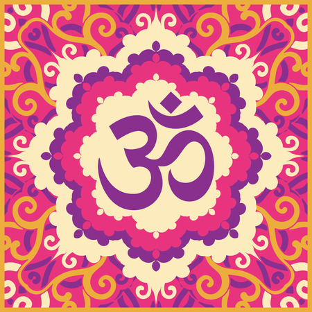 vector indian spiritual sign ohmのイラスト素材