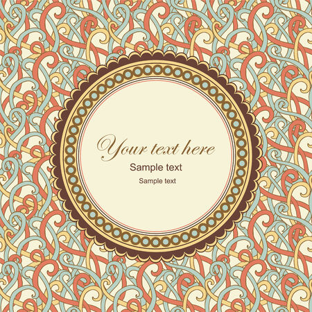 vector frame with hand-drawed floralsのイラスト素材