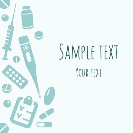 vector card with medicine objectsのイラスト素材