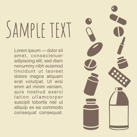 vector card with medicine objectsのイラスト素材