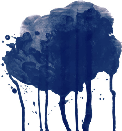 vector watercolor painting - cloud in grunge styleのイラスト素材